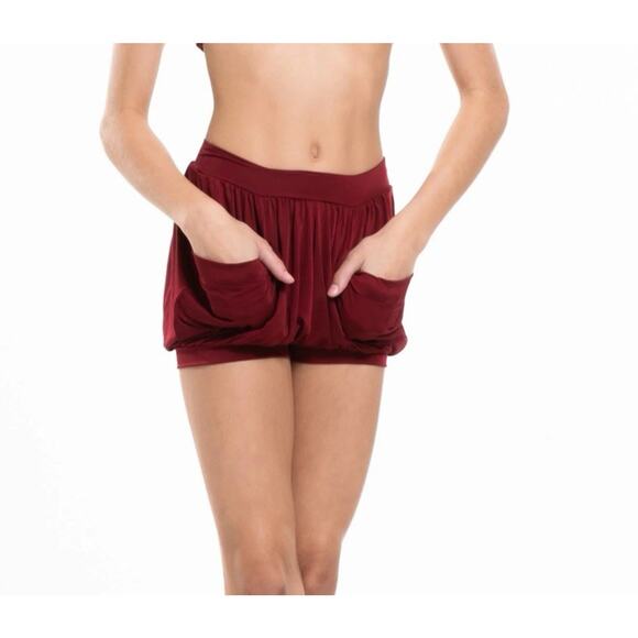 Blue Water Dance Wear Ballerina Bubble Shorts Child Girl Size Medium in Wine - Picture 1 of 7